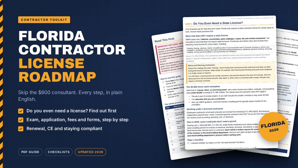 Florida Contractor License Roadmap